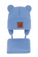 Komplet zimowy AGBO Petit dla chłopca niebieski z uszami r.42-44