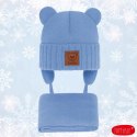Komplet zimowy AGBO Petit dla chłopca niebieski z uszami r.42-44
