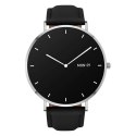 GARETT Smartwatch Verona srebrno-czarny skórzany