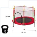 Trampolina ogrodowa dla dzieci siatka 140cm 55inch czerwona