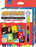 Angielski. Karty edukacyjne i kolorowanka z kredką segmentową
