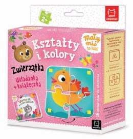 Mały miś to lubi! Kształty i kolory Zwierzątka Układanka + książeczka