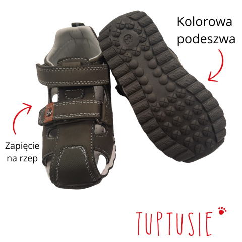 Sandałki chłopięce Befado wkładka skóra rzepy khaki Sandałki chłopięce Befado wkładka skóra rzepy khaki