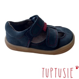 BAREFOOT Sandałki Mazurek jeans skóra rzepa