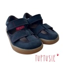 BAREFOOT Sandałki Mazurek jeans skóra rzepa BAREFOOT Sandałki Mazurek jeans skóra rzepa