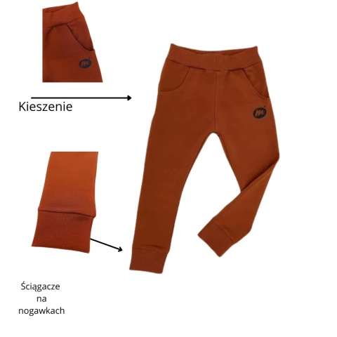 Mrofi spodnie dresowe cynamon rude wąskie Mrofi spodnie dresowe cynamon rude wąskie