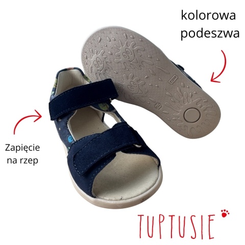 Sandałki Mido Space skóra rzepa granat r. Sandałki Mido Space skóra rzepa granat r.