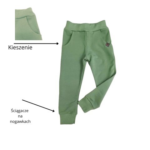 Spodnie dresowe Mrofi zielone kaktus wąskie Spodnie dresowe Mrofi zielone kaktus wąskie